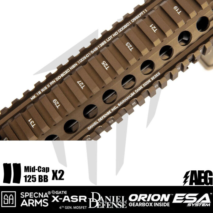 Specna Arms Daniel Defense® MK18 SA-E19 EDGE Airsoft Tüfeği – Bronz