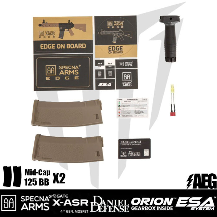 Specna Arms Daniel Defense® MK18 SA-E19 EDGE Airsoft Tüfeği – Bronz