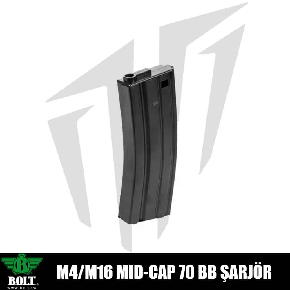 Bolt® M4/M16 Mid-Cap 70BB Airsoft Şarjörü Siyah