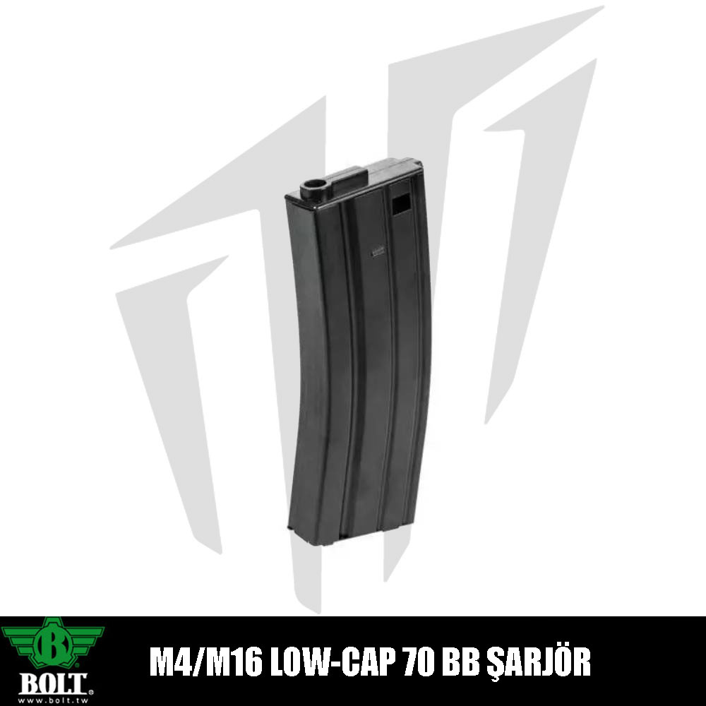Bolt® M4/M16 Low-Cap 70BB Airsoft Şarjörü – Siyah