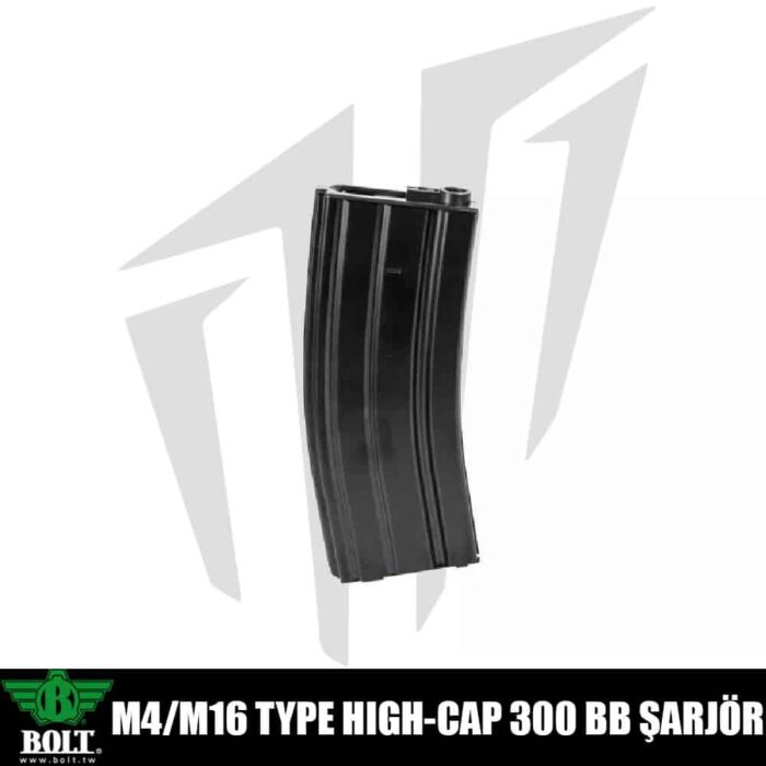 Bolt® M4/M16 Hi-Cap 300’lük Airsoft Şarjörü Siyah