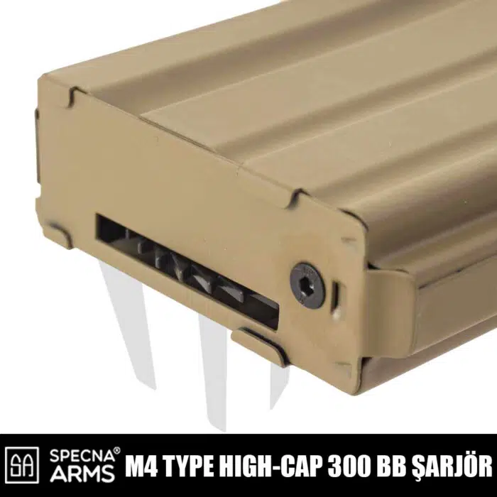 Specna Arms Hi-Cap 300’luk Airsoft Şarjörü (5 Adet) Bronz