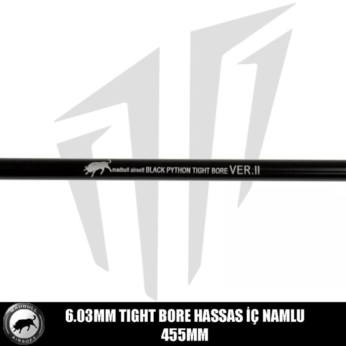 Mad Bull Black Python 6.03mm Tight Bore Hassas İç Airsoft Namlusu – 455mm