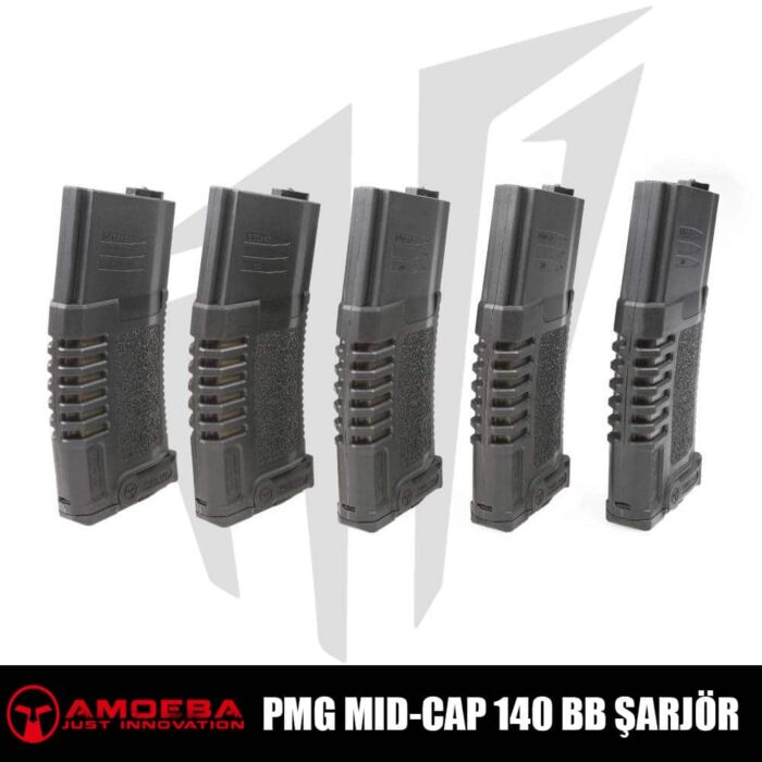 Ares Amoeba PMG – Mid Cap 140 BB (5 ADET) Airsoft Şarjörü – Siyah