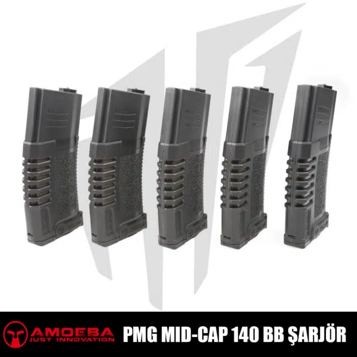Ares Amoeba PMG – Mid Cap 140 BB (5 ADET) Airsoft Şarjörü – Siyah