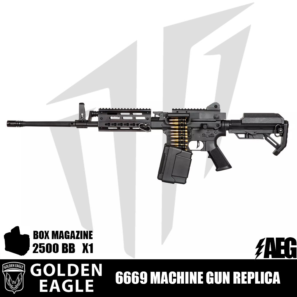 Golden Eagle 6669 LMG Airsoft Tüfeği Siyah