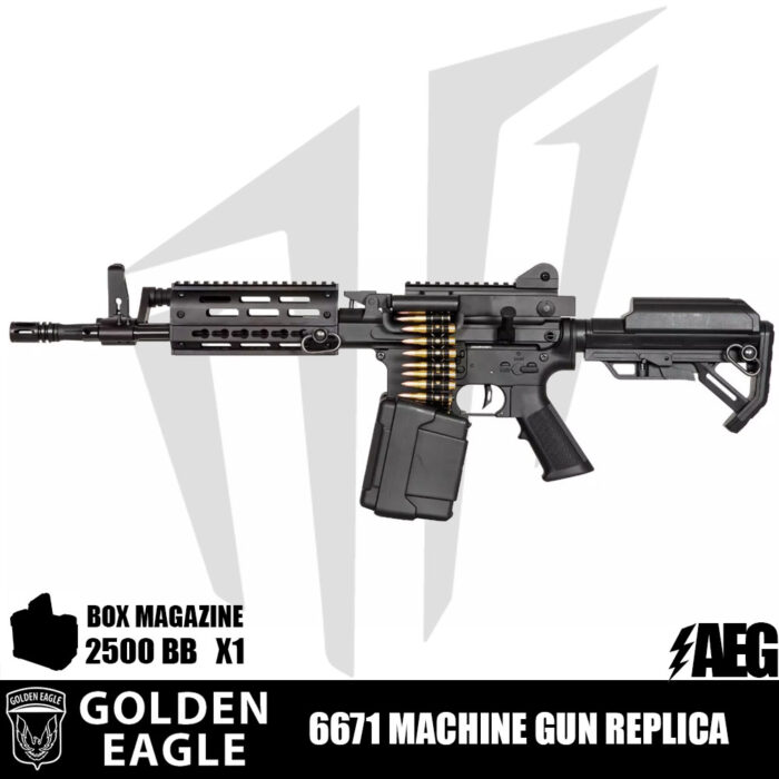 Golden Eagle 6671 LMG Airsoft Tüfeği Siyah