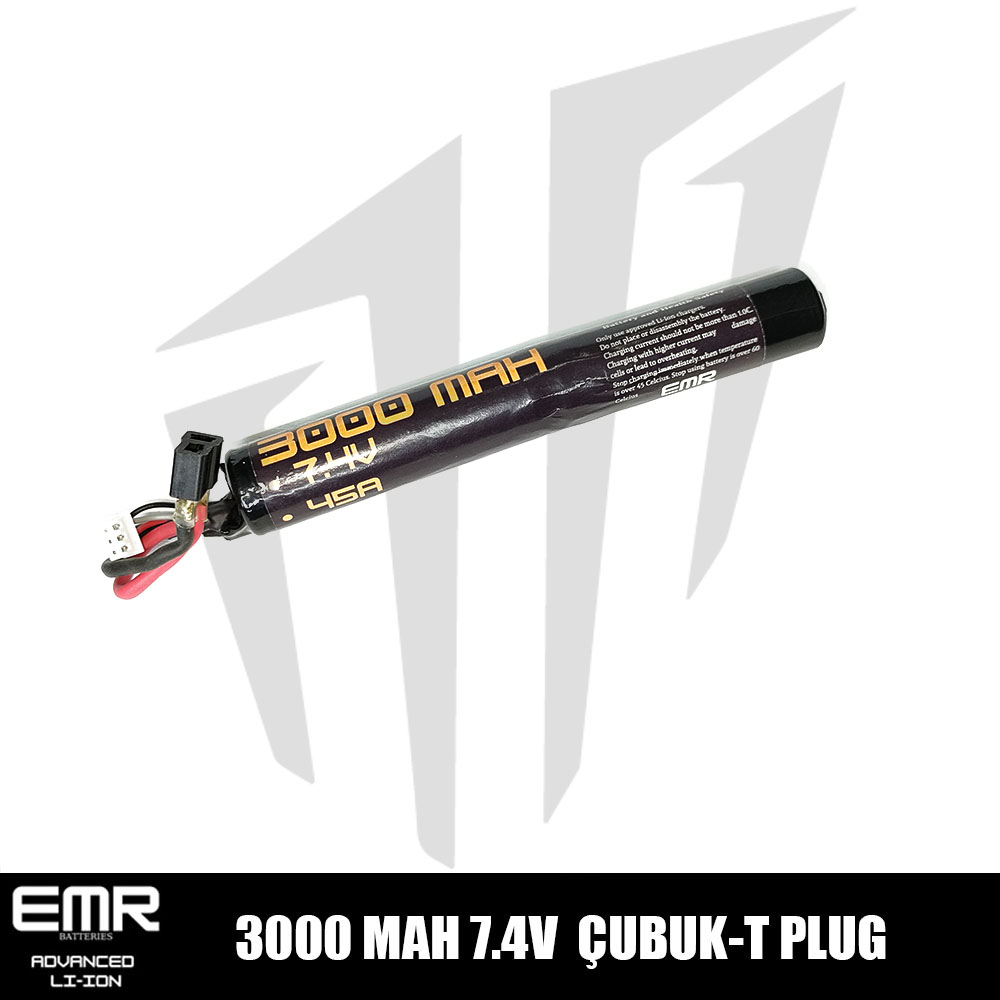 EMR 7.4V 3000 Mah Çubuk-T Plug Lithium-Ion Pil