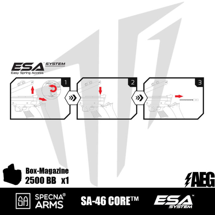 Specna Arms SA-46 CORE™ LMG Airsoft Tüfeği Siyah