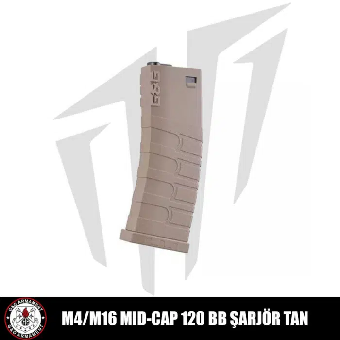 G&G M4/M16 Tüfekleri için 120’lik Mid-Cap Airsoft Şarjörü Tan