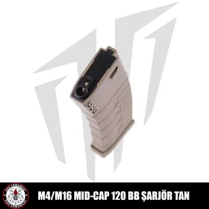 G&G M4/M16 Tüfekleri için 120’lik Mid-Cap Airsoft Şarjörü Tan