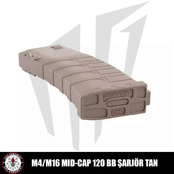 G&G M4/M16 Tüfekleri için 120’lik Mid-Cap Airsoft Şarjörü Tan