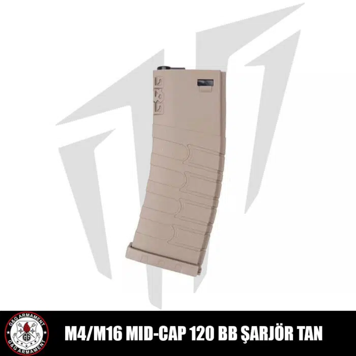 G&G M4/M16 Tüfekleri için 120’lik Mid-Cap Airsoft Şarjörü Tan