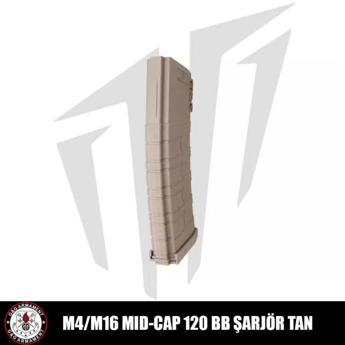G&G M4/M16 Tüfekleri için 120’lik Mid-Cap Airsoft Şarjörü Tan