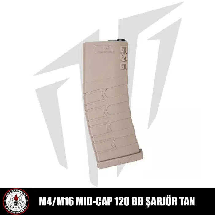 G&G M4/M16 Tüfekleri için 120’lik Mid-Cap Airsoft Şarjörü Tan