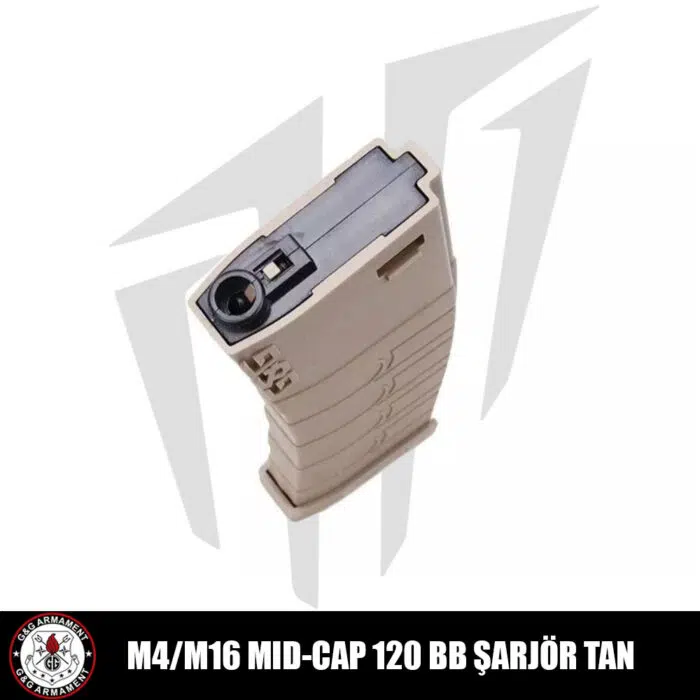 G&G M4/M16 Tüfekleri için 120’lik Mid-Cap Airsoft Şarjörü Tan
