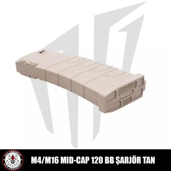 G&G M4/M16 Tüfekleri için 120’lik Mid-Cap Airsoft Şarjörü Tan