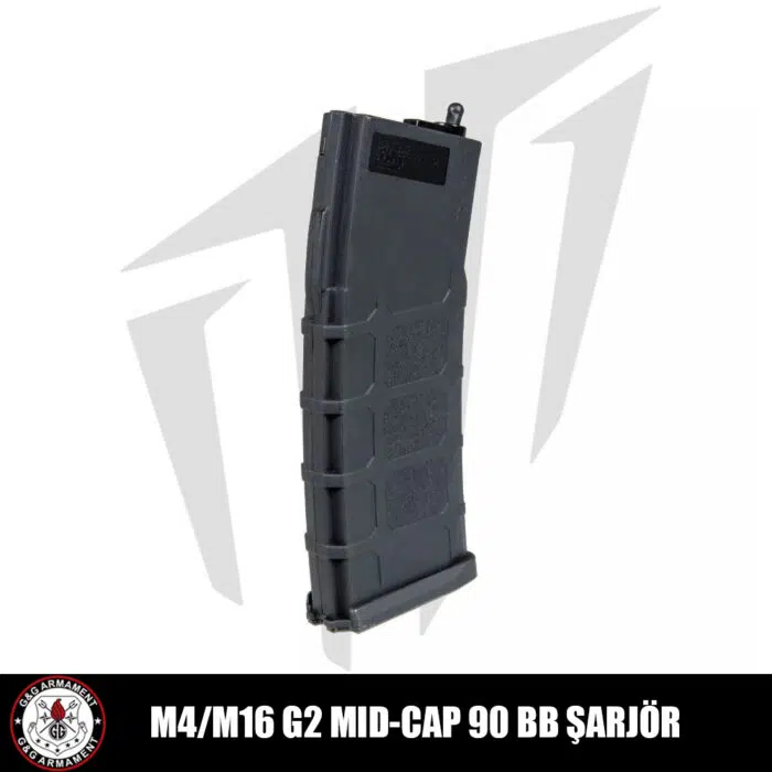 G&G M4/M16 Replikaları için G2 Mid-Cap 90’lık Airsoft Şarjörü Siyah