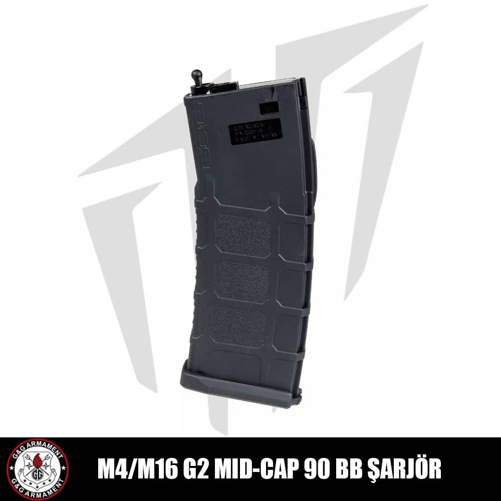 G&G M4/M16 Replikaları için G2 Mid-Cap 90’lık Airsoft Şarjörü Siyah