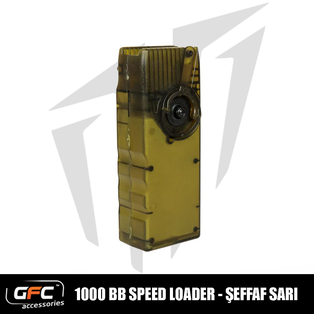 GFC M4/M16 Şerjörlere Uyumlu 1000BB Kapasiteli Speed Loader – Şeffaf Sarı