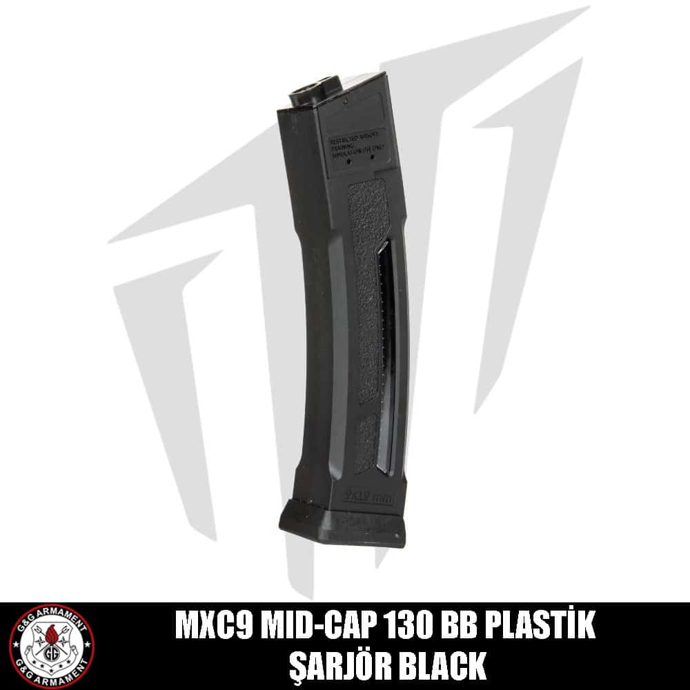 G&G MXC9 Tüfekleri için 130BB’lik Mid-Cap Airsoft Şarjör – Siyah