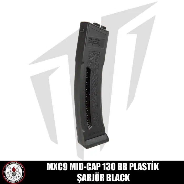 G&G MXC9 Tüfekleri için Mid-Cap 130’luk Airsoft Şarjörü Siyah