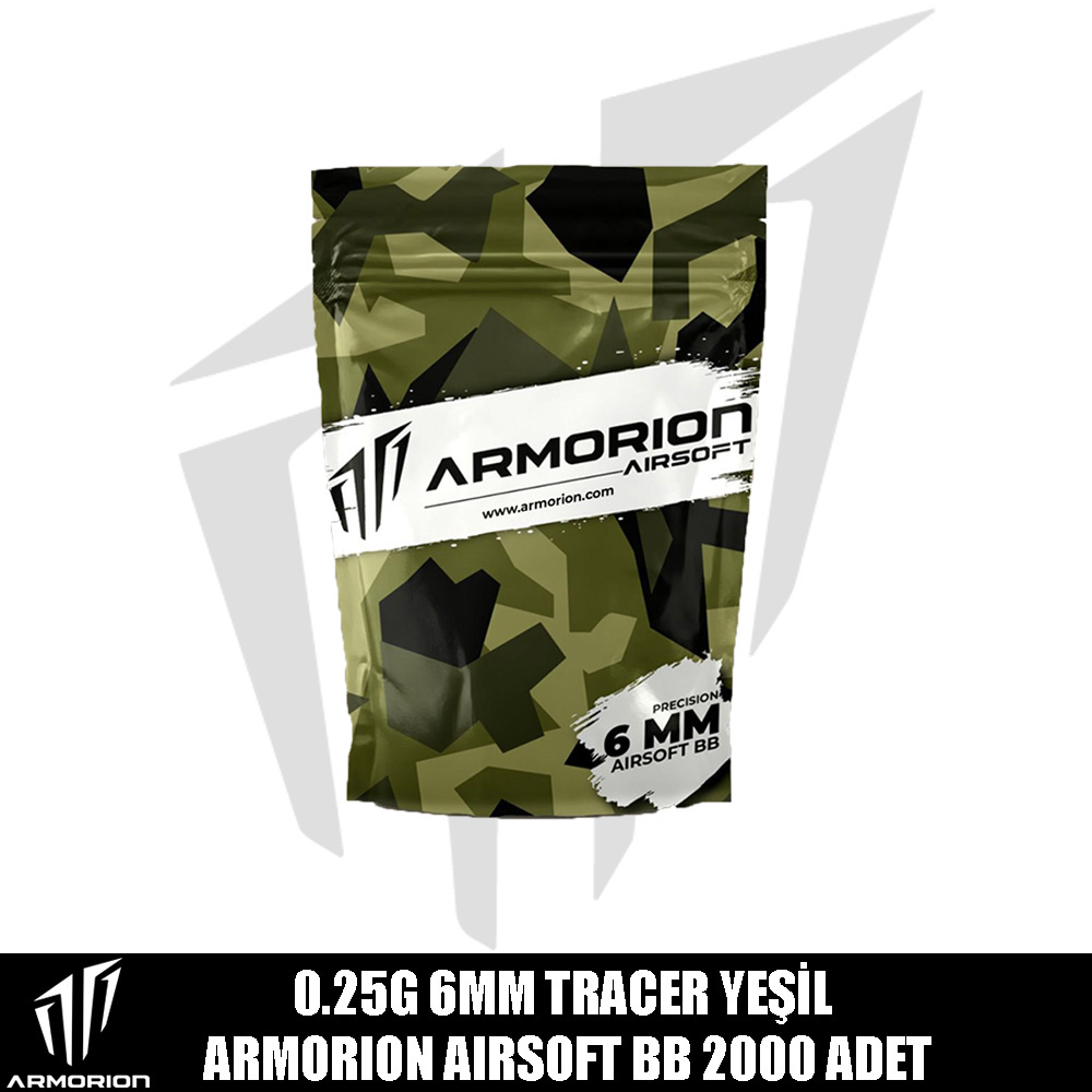 Armorion Airsoft BB 0.25g – 2000 Adet – Tracer Yeşil