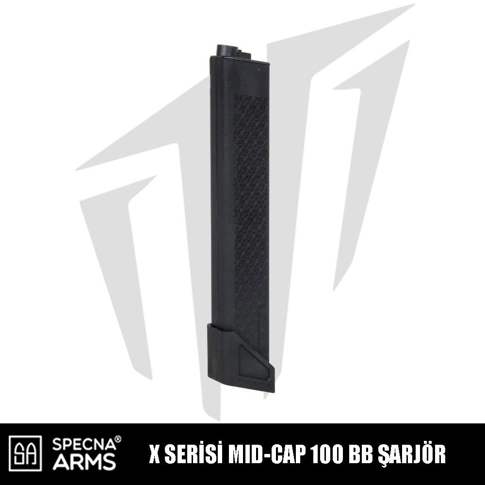 Specna Arms X Serisi Airsoft Tüfekler İçin 100BB’lik Mid-Cap S-Mag Airsoft Şarjör – Siyah
