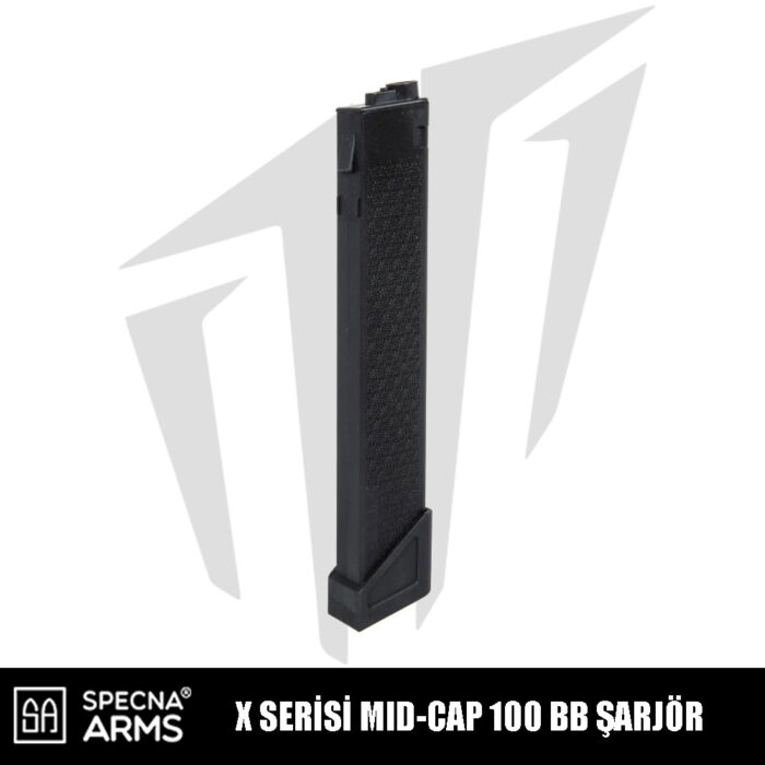 Specna Arms X Serisi Airsoft Tüfekler İçin 100BB’lik Mid-Cap S-Mag Airsoft Şarjör – Siyah