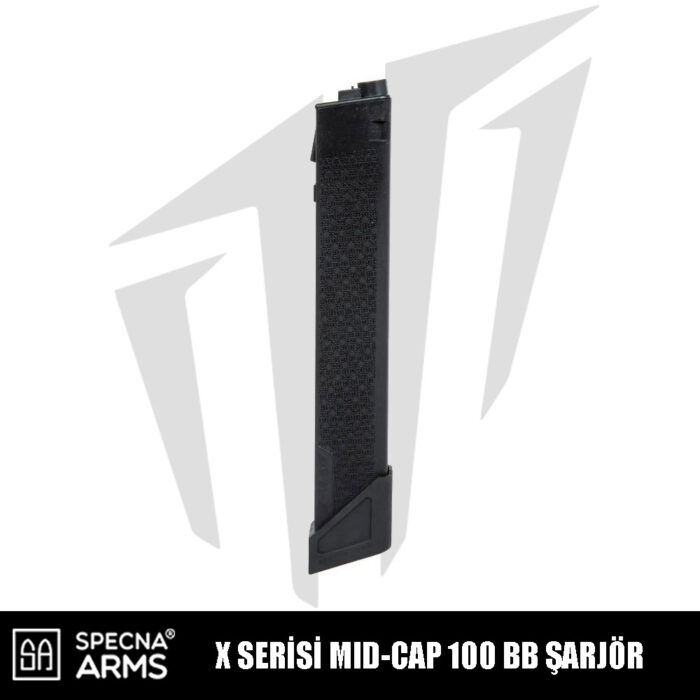 Specna Arms X Serisi Airsoft Tüfekler İçin 100BB’lik Mid-Cap S-Mag Airsoft Şarjör – Siyah