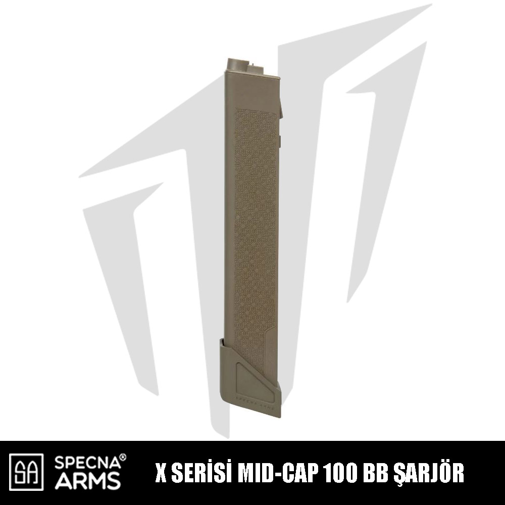 Specna Arms X Serisi Airsoft Tüfekler İçin 100BB’lik Mid-Cap S-Mag Airsoft Şarjör – Tan