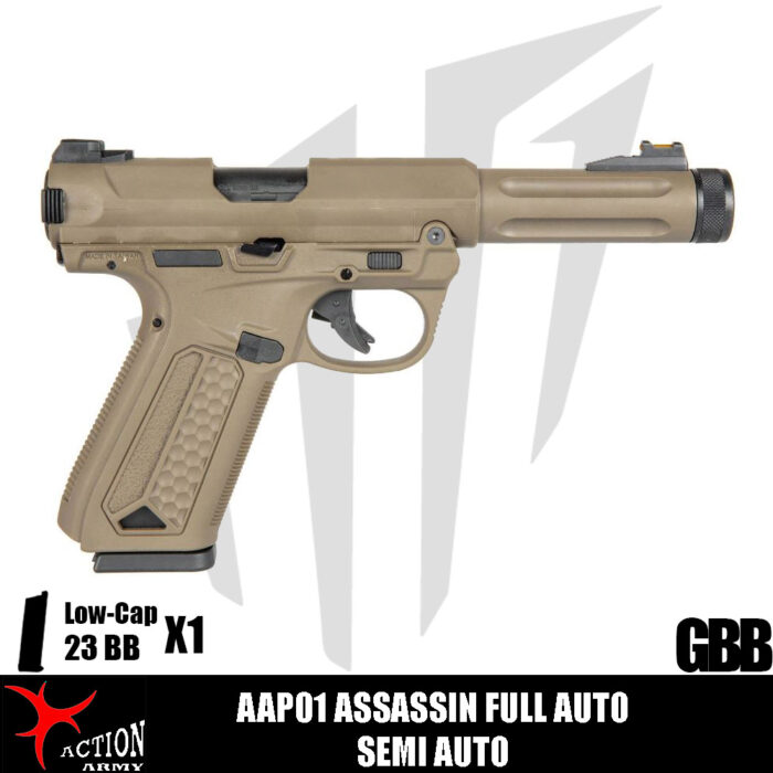 Action Army AAP01 Assassin Tam Otomatik / Yarı Otomatik Airsoft Tabanca - Dark Earth