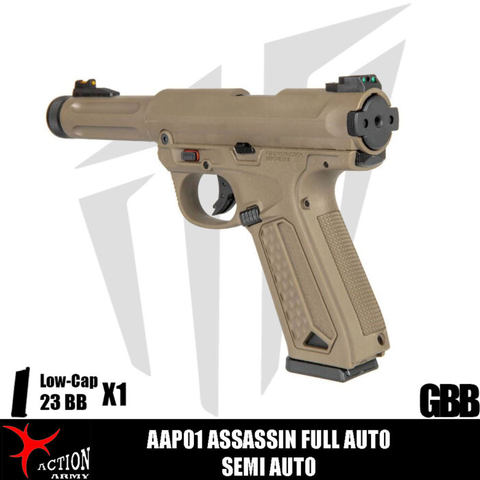 Action Army AAP01 Assassin Tam Otomatik / Yarı Otomatik Airsoft Tabanca - Dark Earth