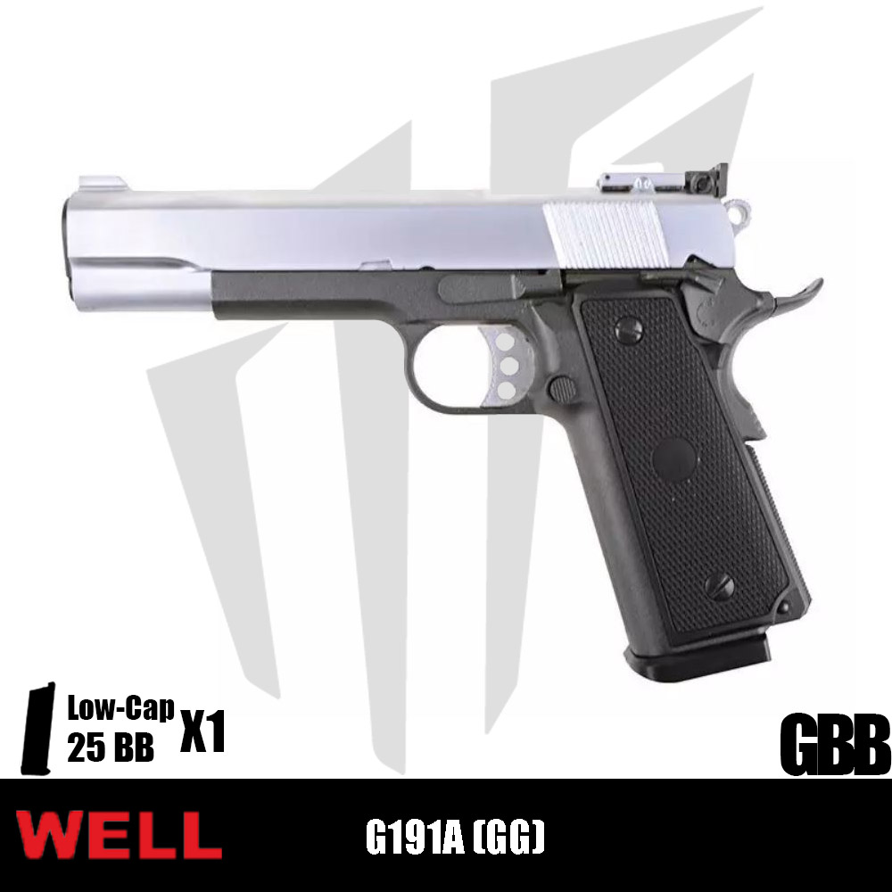 WELL G191A (GG) Airsoft Tabanca - Gümüş Siyah