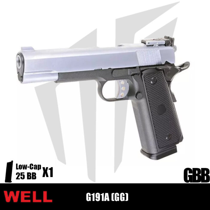 WELL G191A (GG) Airsoft Tabanca - Gümüş Siyah