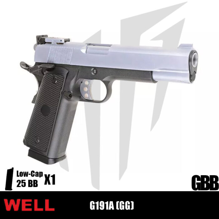 WELL G191A (GG) Airsoft Tabanca - Gümüş Siyah