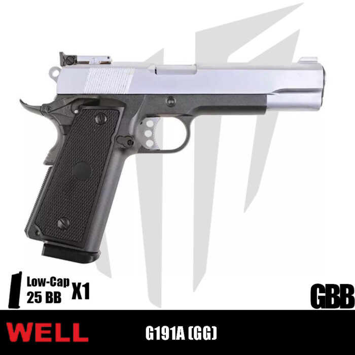 WELL G191A (GG) Airsoft Tabanca - Gümüş Siyah