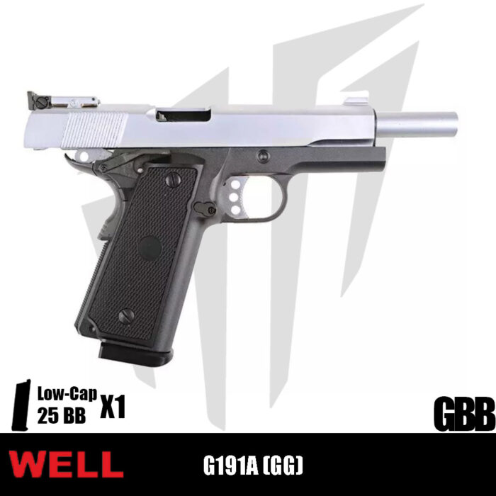 WELL G191A (GG) Airsoft Tabanca - Gümüş Siyah