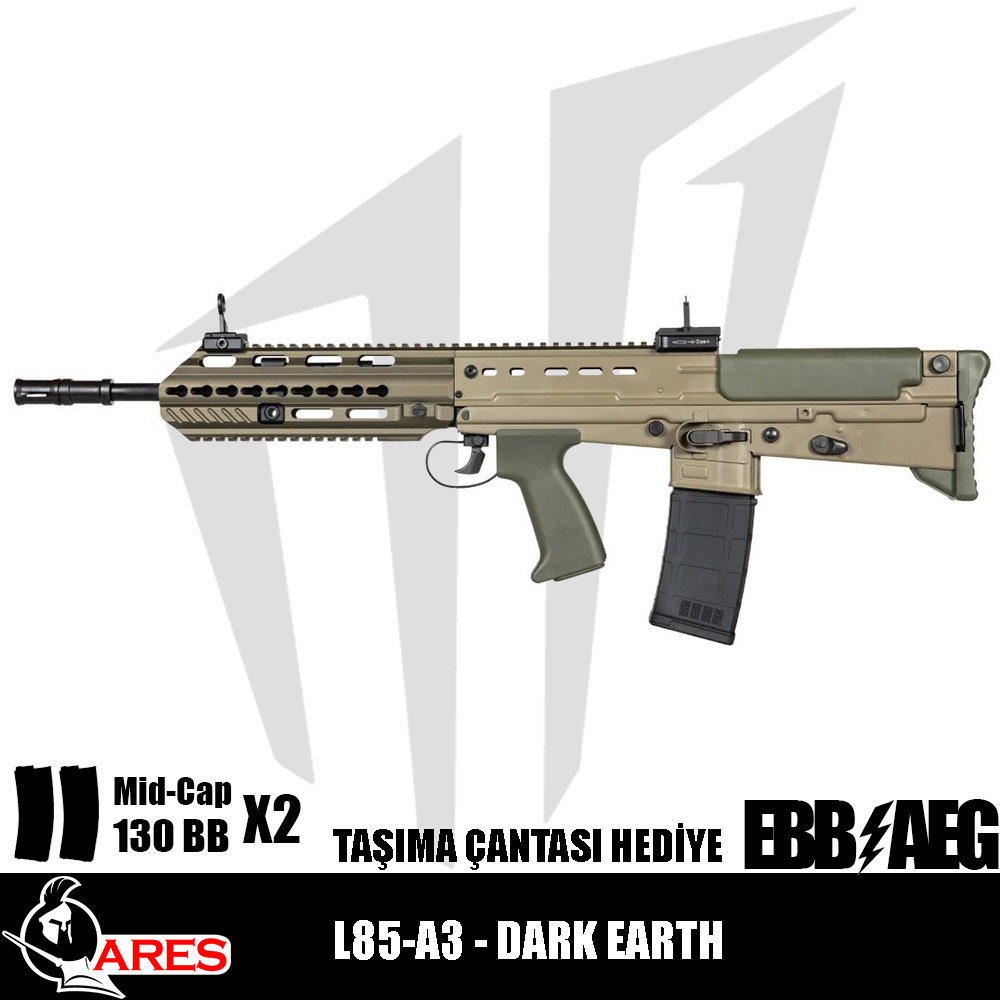 Ares L85-A3 – Dark Earth Airsoft Tüfeği (Standart Versiyon)