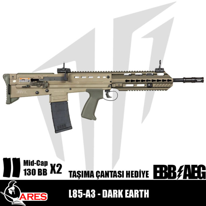 Ares L85-A3 – Dark Earth Airsoft Tüfeği (Standart Versiyon)