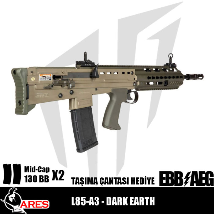 Ares L85-A3 – Dark Earth Airsoft Tüfeği (Standart Versiyon)