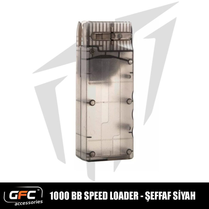 GFC M4/M16 Şerjörlere Uyumlu 1000BB Kapasiteli Speed Loader – Şeffaf Siyah