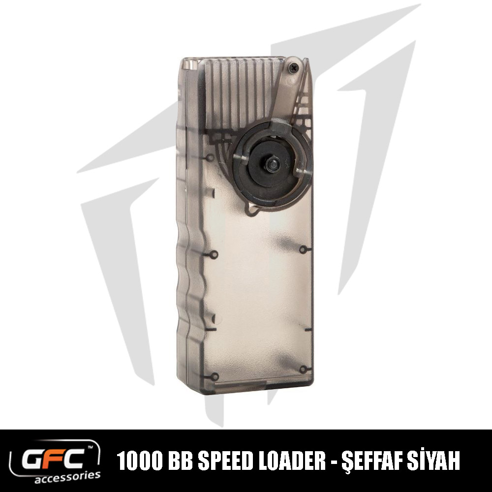 GFC M4/M16 Şarjörlere Uyumlu 1000BB Kapasiteli Speed Loader – Şeffaf Siyah