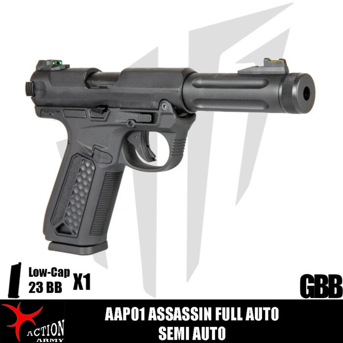 AAP01 Assassin Tam Otomatik / Yarı Otomatik Airsoft Tabanca - Siyah