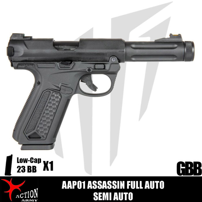 AAP01 Assassin Tam Otomatik / Yarı Otomatik Airsoft Tabanca - Siyah