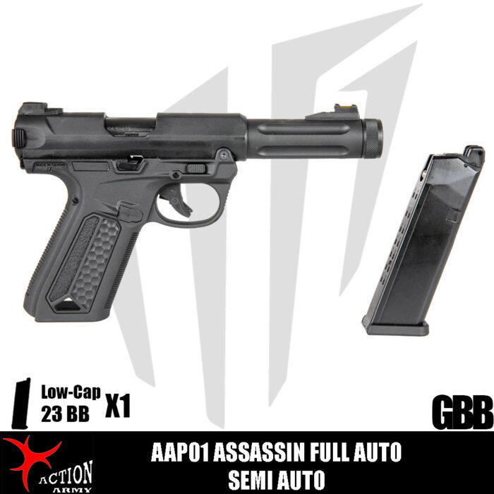 AAP01 Assassin Tam Otomatik / Yarı Otomatik Airsoft Tabanca - Siyah