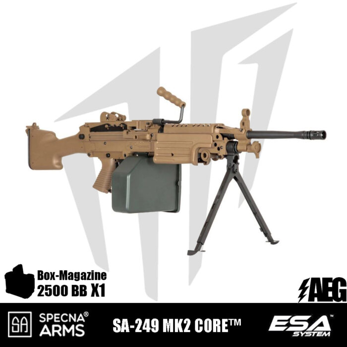 Specna Arms SA-249 MK2 CORE™ LMG Airsoft Tüfeği – Tan