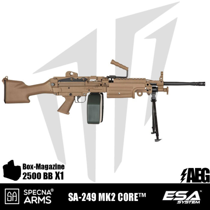 Specna Arms SA-249 MK2 CORE™ LMG Airsoft Tüfeği – Tan