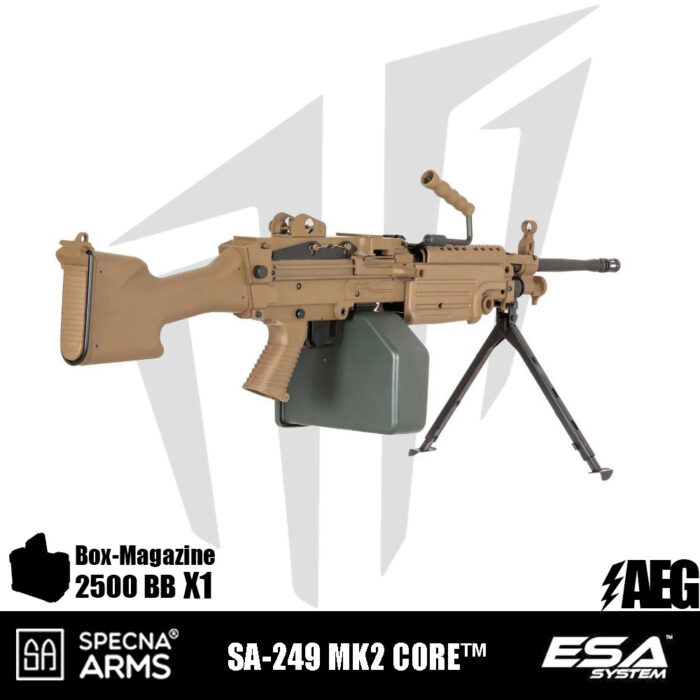 Specna Arms SA-249 MK2 CORE™ LMG Airsoft Tüfeği – Tan