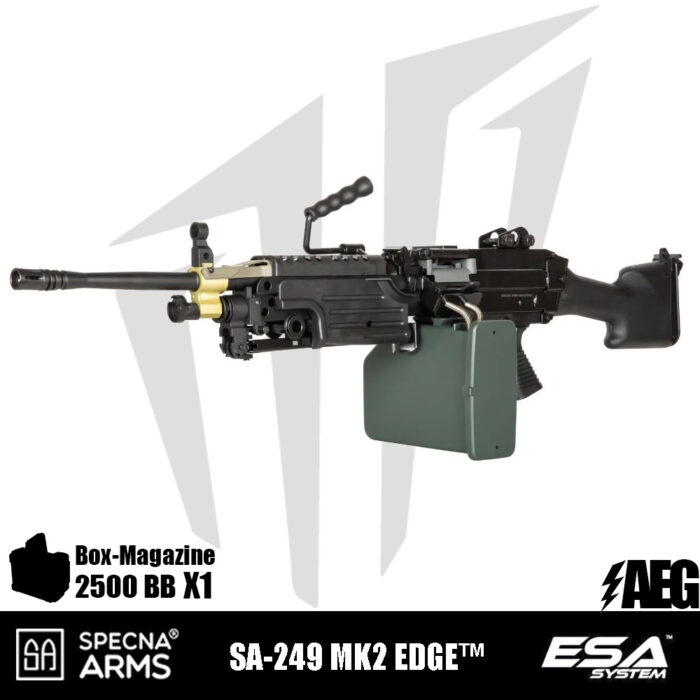 Specna Arms SA-249 MK2 EDGE™ LMG Airsoft Tüfeği – Siyah